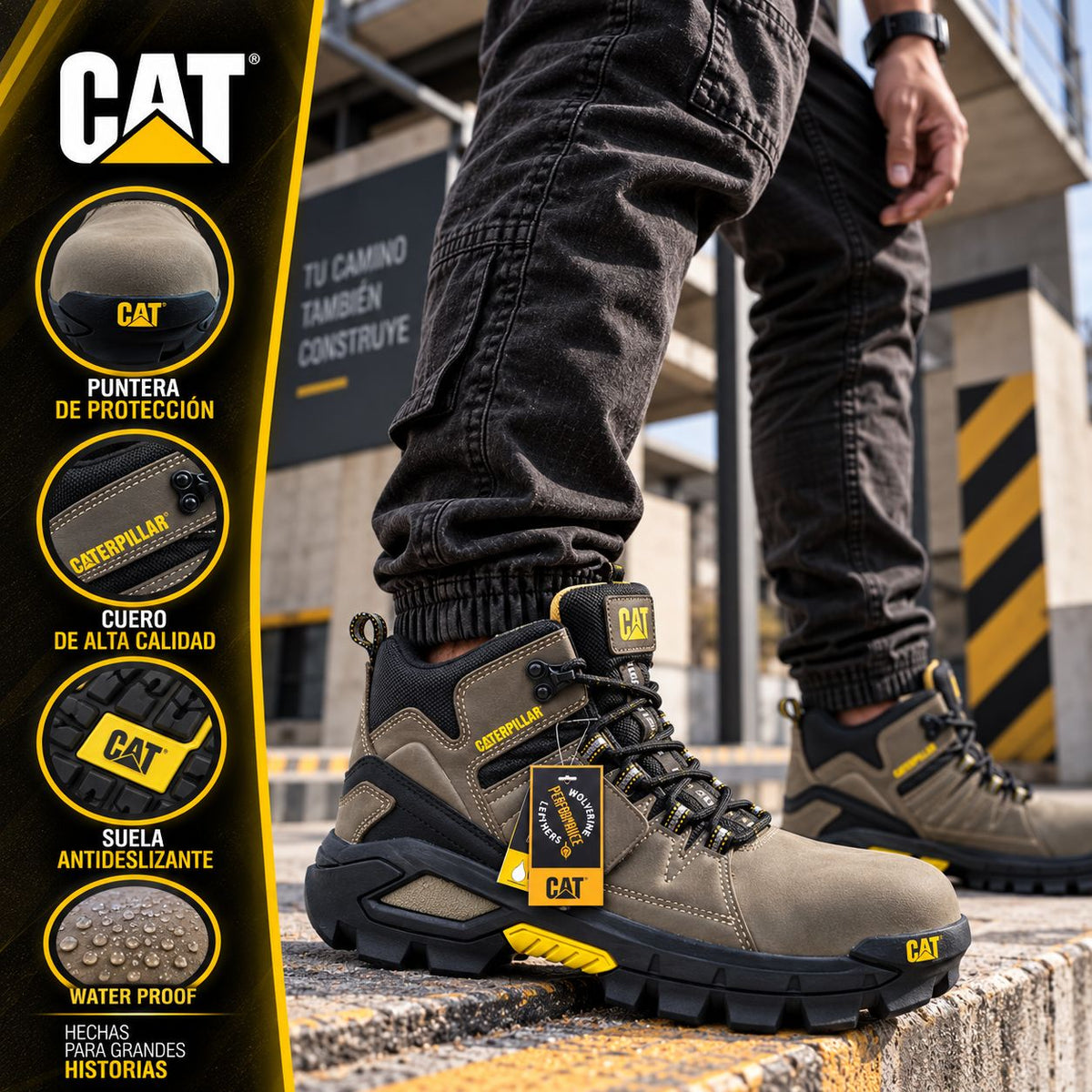 Bota CAT 1348 Waterproof  Beige
