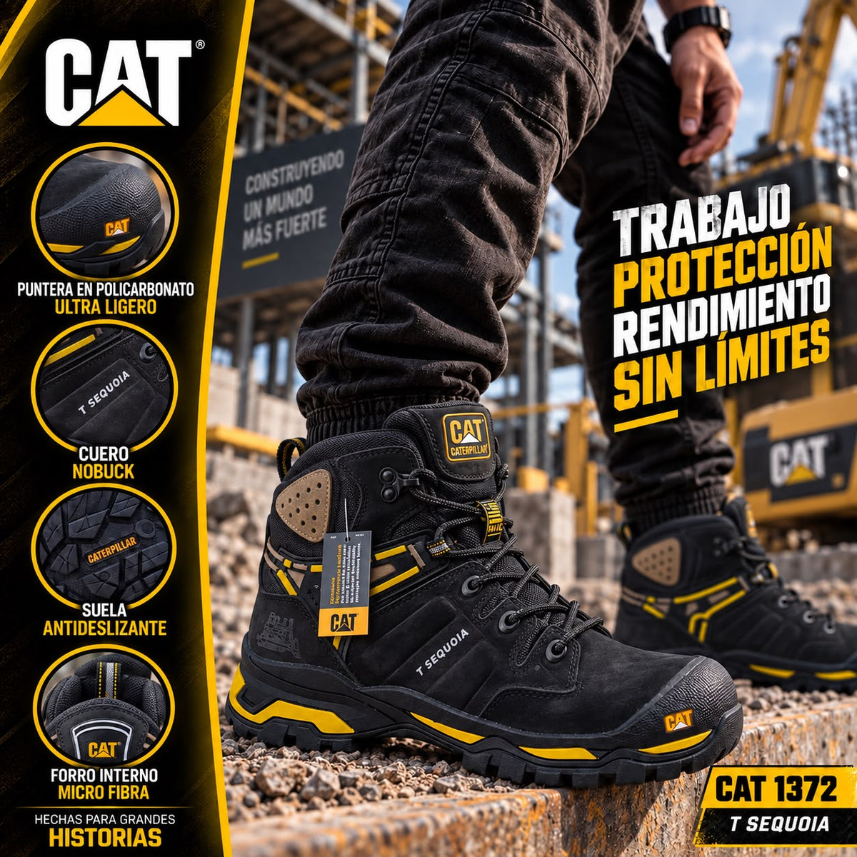 Bota Cat 1372 Sequoia Negra